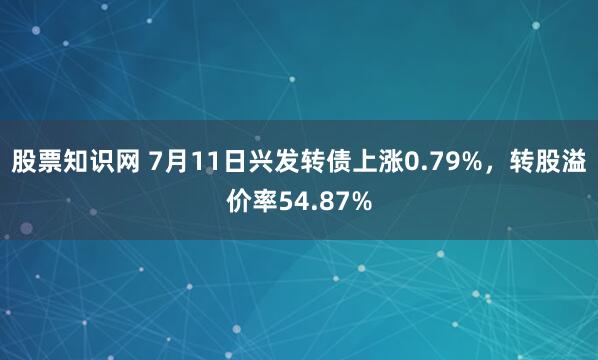 股票知识网 7月11日兴发转债上涨0.79%，转股溢价率54.87%