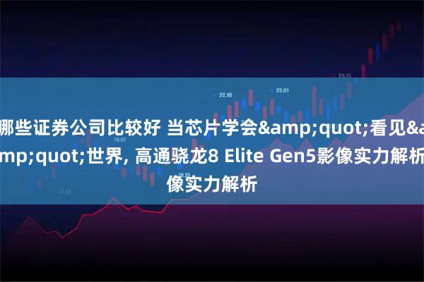 哪些证券公司比较好 当芯片学会"看见"世界, 高通骁龙8 Elite Gen5影像实力解析