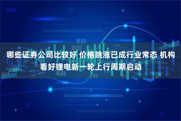 哪些证券公司比较好 价格跳涨已成行业常态 机构看好锂电新一轮上行周期启动